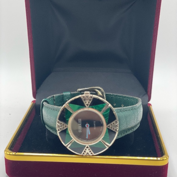 Vintage Surrisi Sterling Silver inlayed Gemstone Watch - Picture 7 of 8